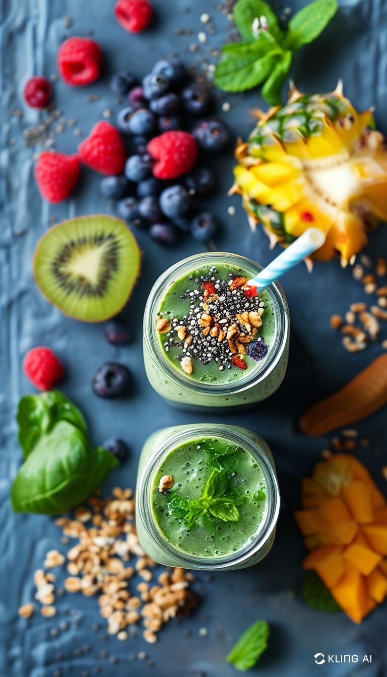 Vihersmoothie kulho